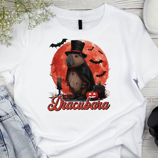 Dracubara Capybara Halloween Engraçado T-Shirt (Criador carregado)