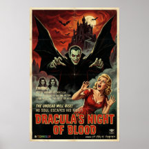 Dracula Poster Gothic Vampire Horror Spooky Art