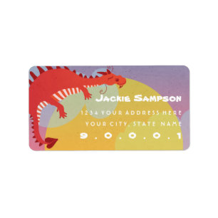 Dragão adormecido Fantasia Kids etiqueta de endere