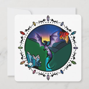 Dragão Ametista Magro Elegante de Cristal Magnétic