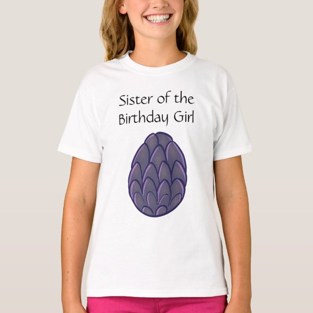 Dragão Aniversário Irmã T-Shirt (Frente)