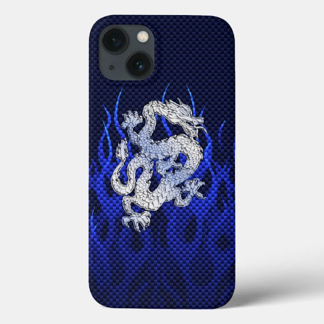 Dragão Azul em Carbono Carbono como chamas (Verso)