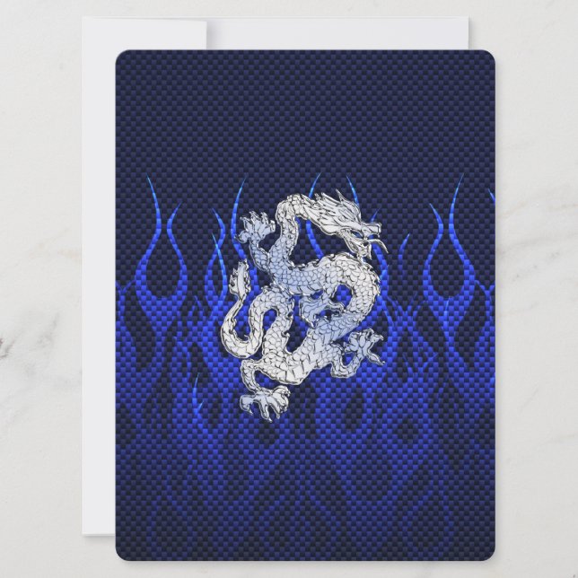 Dragão Azul em Estilos de Fibra de Carbono (Frente)