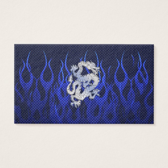Dragão Azul em Estilos de Fibra de Carbono (Frente)