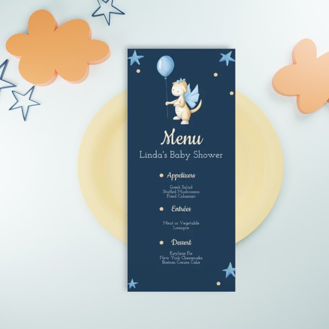 Dragão Bebê com Menu Chá de fraldas Balão (Criador carregado)