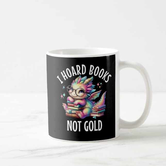 Dragão bonito com caneca de café de leitura de liv (Direita)