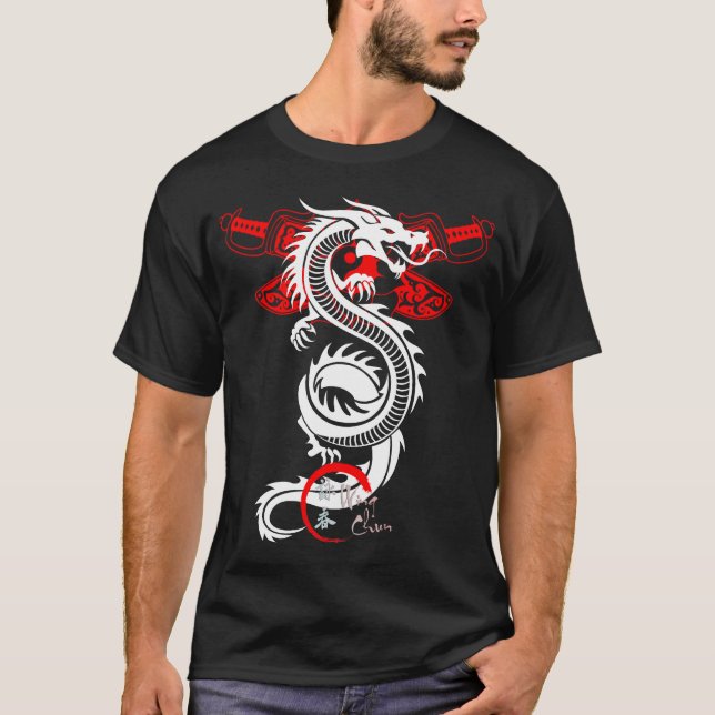 Dragão Branco Wing Chun Kung Fu T-Shirt (Frente)