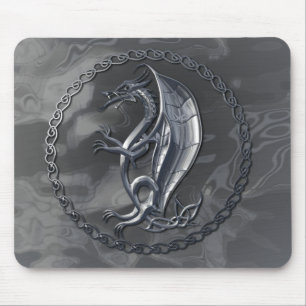 Dragão celta de prata Mousepad
