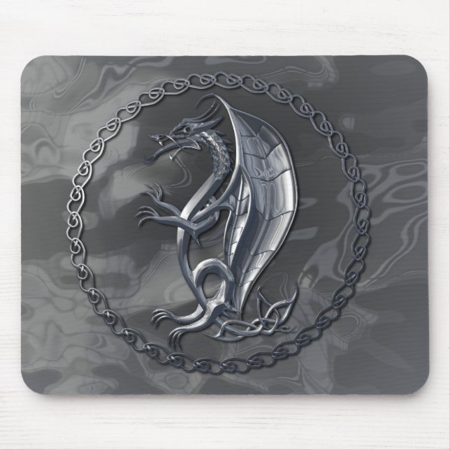 Dragão celta de prata Mousepad (Frente)