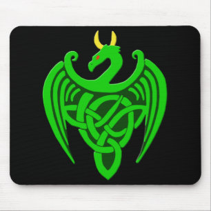 Dragão celta verde Mousepad