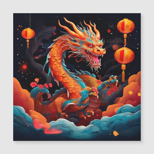 Dragão colorido de Ano Novo chinês (Frente)