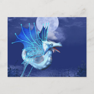 Dragão com asa no cartão postal de voo