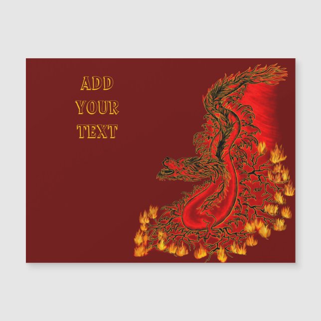 Dragão da China design vermelho e dourado (Frente)
