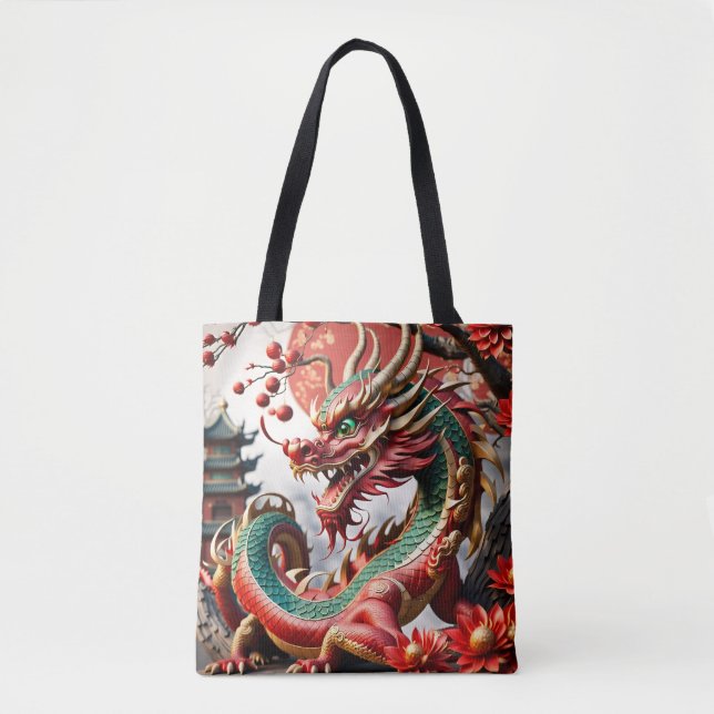 Dragão de Ano Novo chinês 2024 TB02 Tote Bag (Frente)