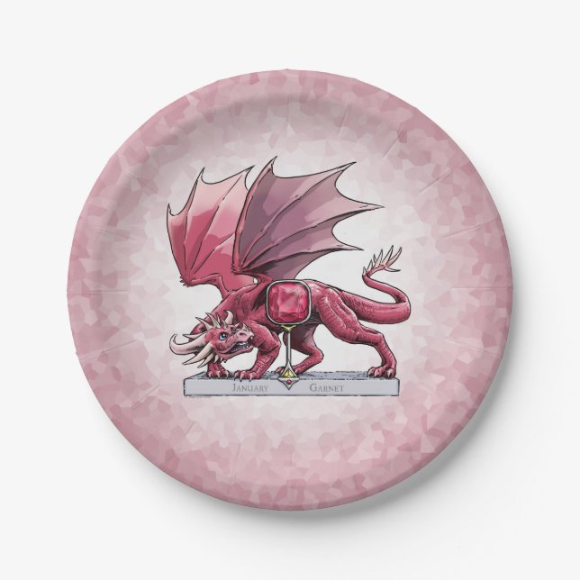Dragão de Birthstone, em Janeiro: Pratos de Papel  (Frente)