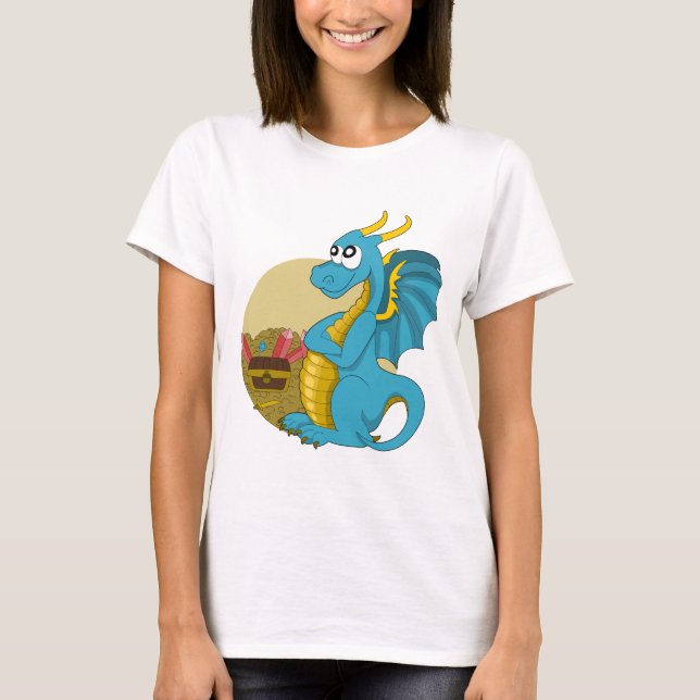 Dragão de desenho animado T-Shirt (Frente)