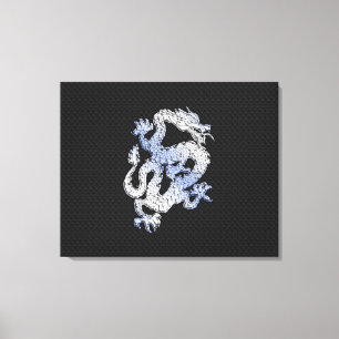 Dragão do estilo do cromo no impressão preto da