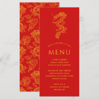 Dragão e Phoenix | Menu de Tema Vermelho Sólido