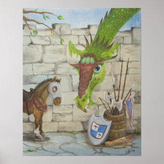 Dragão e Poster de Cavalo de Guerra