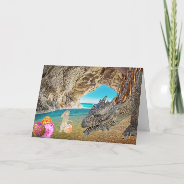 Dragão Encontra Cartão de Saudação Coelho da Pásco (Frente)