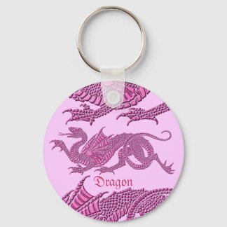 Dragão Heráldico (Rosa) - Chaveiro