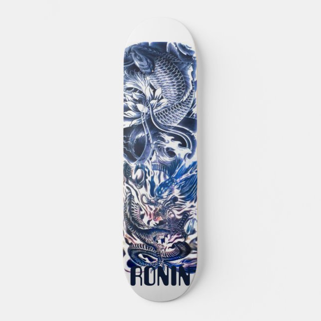 Dragão Japonês Koi Phoenix Skateboard Deck (Frente)