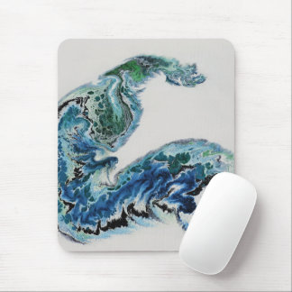 Dragão nas Ondas – Mouse Pad Oceano Abstrato