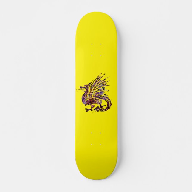 Dragão no skate roxo e Dourado (Frente)