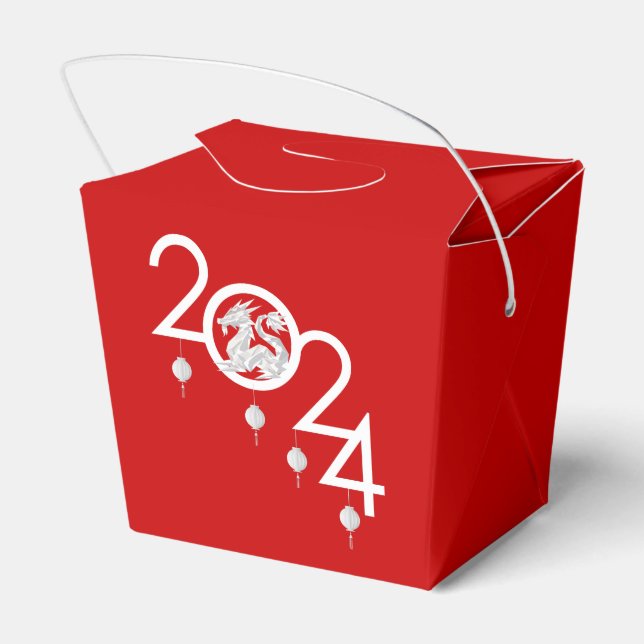 Dragão Origami de Ano Novo chinês, caixa vermelha  (Verso)