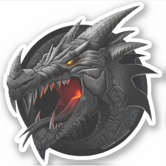 Dragão Preto Adesivo (Frente)