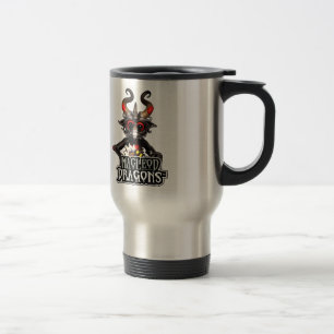 Dragão preto da DM 15 onças. Caneca de viagem