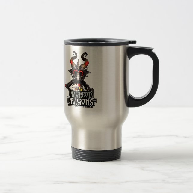 Dragão preto da DM 15 onças. Caneca de viagem (Direita)