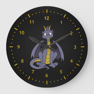 Dragão roxo Relógio de Parede