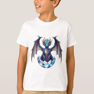 Dragão T-Shirt emergindo de ovo de cristal