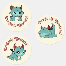Dragão verde azul, bebê graças ao adesivo