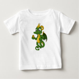 Dragão verde Cartoon Baby T-Shirt