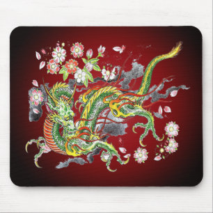 Dragão verde Mousepad