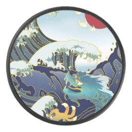 Dragão Verde Personalizado Vermelho de Onda Azul