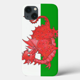 Dragão Vermelho Bonito em Mala iPad Verde e Branca