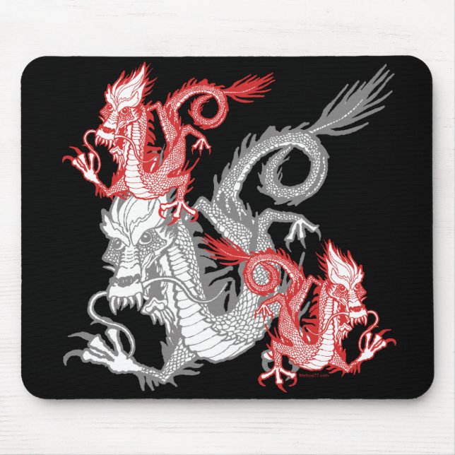 Dragão vermelho chinês Mousepad (Frente)