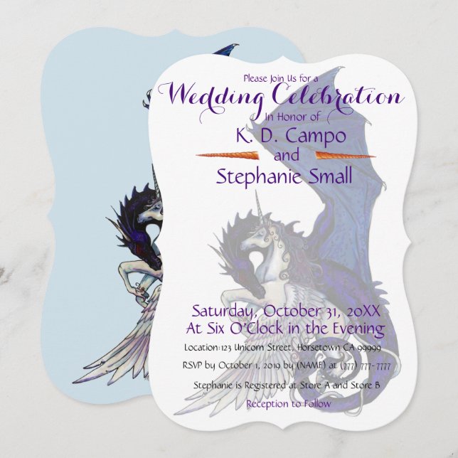 Dragão Vermelho de Convite à Celebração de Casamen (Frente/Verso)