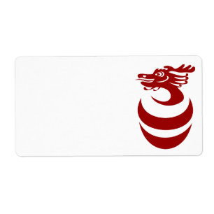 Dragão vermelho na etiqueta do ovo