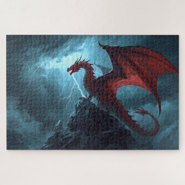 Dragão Vermelho no Penhasco Quebra-Cabeça (Horizontal)