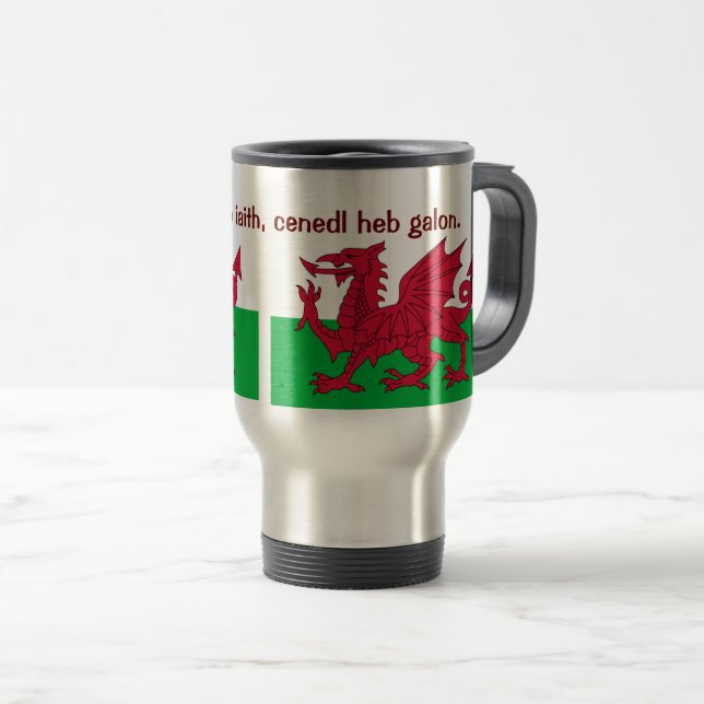 Dragão Vermelho Patriótico da Caneca de viagem ou  (Frente Esquerda)