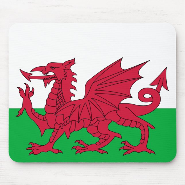 Dragão vermelho patriótico de Wales Mousepad (Frente)