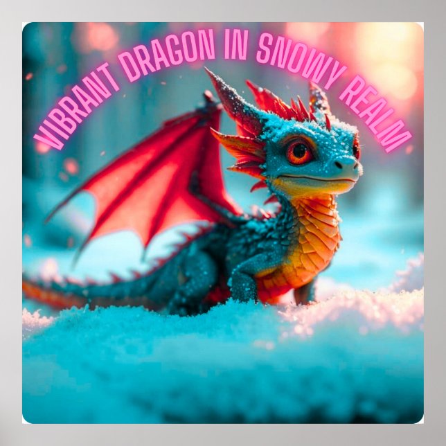 Dragão Vibrante no Poster do Realm de Neve (Frente)