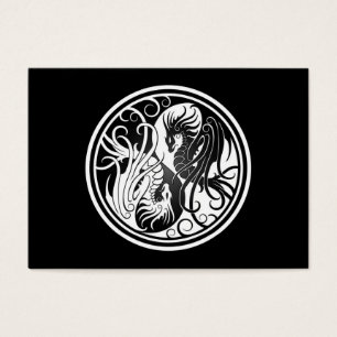Dragões de Yin Yang do vôo - preto e branco
