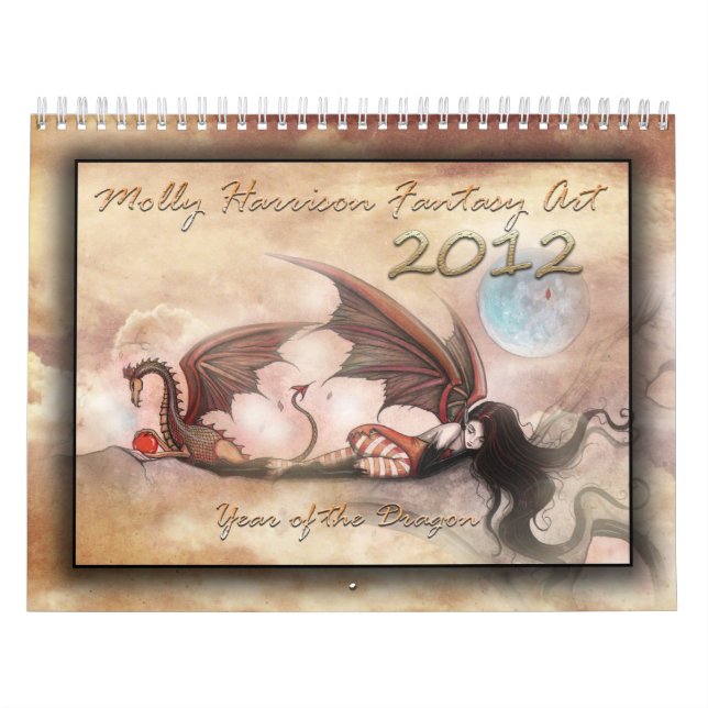 Dragões e Fadas do Calendário de Muros de 2012 (Capa)