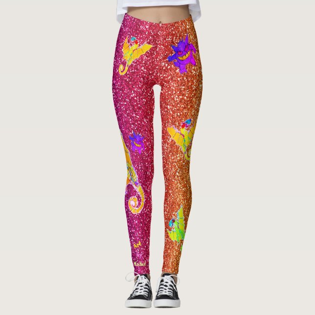 Dragões e Monstros em Leggings Literárias (Frente)