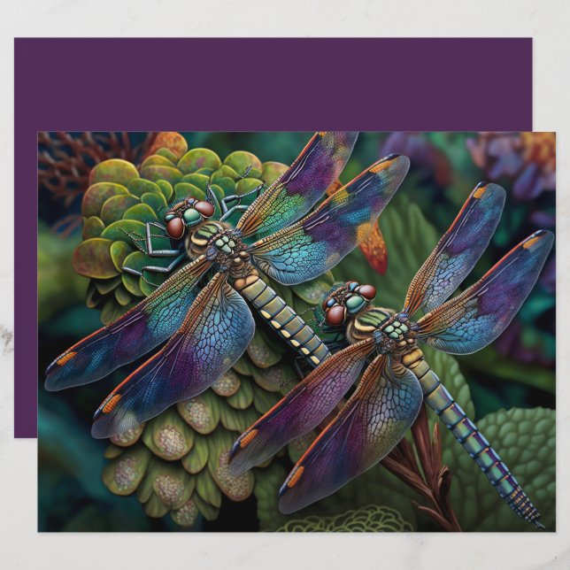 Dragões em um Livro Colorido de Jardins (Frente/Verso)